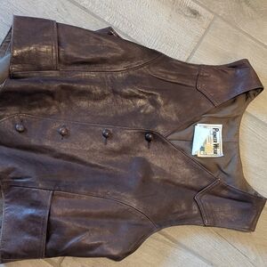 Vintage Pioneerwear Leather Vest Brown Size Med.